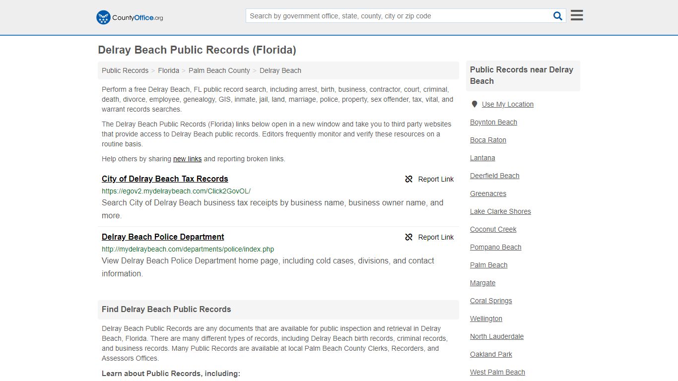 Public Records - Delray Beach, FL (Business, Criminal, GIS ...